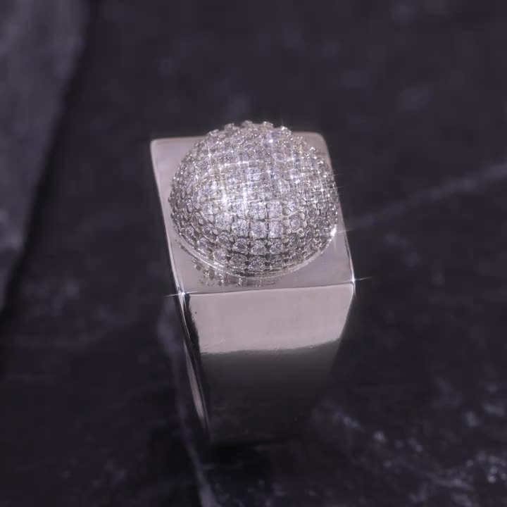 925 Sterling Silver Open Ring Unisex Hip Hop Fashion Statement Ring